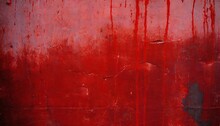 Red Wall Scratches Which Can Be Used As A Horror Background Old Shabby Blood Paint And Plaster Cracks