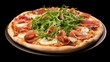 crust prosciutto and arugula pizza