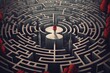 Businessman standing in the middle of a maze. Concept of problem solving