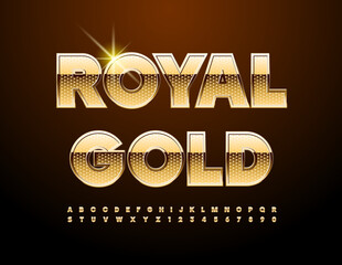 Poster - Vector Royal Gold Alphabet set. Textured premium Font. Modern Luxury Letters and Numbers.