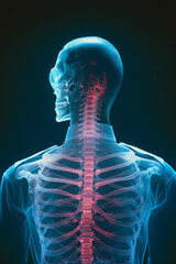 Leinwandbilder - A person engaged in an exploration of abstract X-ray vision patterns, showcasing the elegant and precise nature of diagnostic imaging in healthcare.