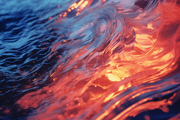 Aufkleber - Cascading waves of dynamic liquid crystals with 3D effects, forming a visually vibrant and harmonious composition.