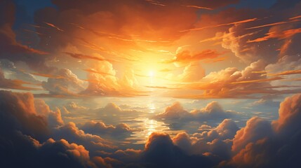 Wall Mural - Sun behind clouds.
