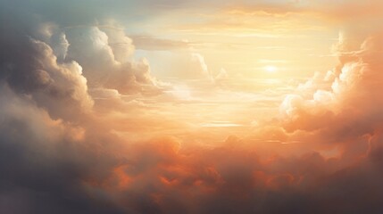 Wall Mural - Sun behind clouds.