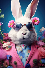 Wall Mural - Portrait of male easter bunny fantasy character