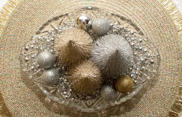 Wall Mural - Decorative christmas trees in glass vase	