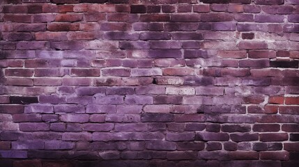 Poster - Purple damaged rustic brick wall brickwork stonework masonry texture background banner