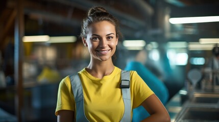 Portrait of a beautiful female cleaning lady Smiling at the camera 