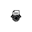 Handshake with document icon, Business contract line icon vector for web site Computer and mobile app