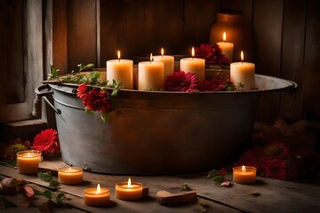 Wall Mural - candles in a spa