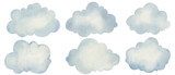 Fototapeta Dziecięca - hand painted watercolor sky elements. Weather, clouds and other fairy isolated clipart