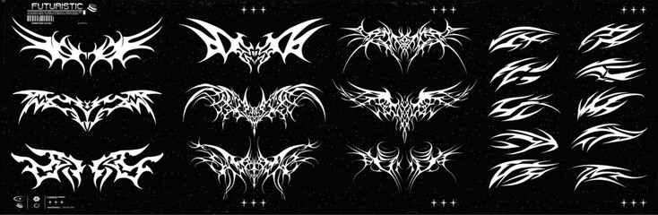 succubus y2k womb tattoo. acid neo tribal tattoo, maori style. cyber sigilism for streetwear, merch,