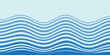 Wave ocean concept blue curve abstract vector background illustration.