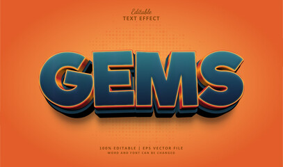 Wall Mural - Gem editable text effect style 3d