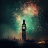 Fototapeta Big Ben - New year celebration in london