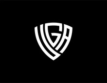 UGA Creative Letter Shield Logo Design Vector Icon Illustration