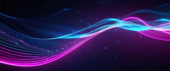 Wall Mural - abstract futuristic background with pink blue glowing neon moving high speed wave lines and bokeh lights. Data transfer concept Fantastic wallpaper