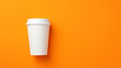 © daniel - cup of coffee isolated mockup orange background