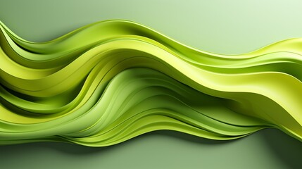 Sticker - An avant-garde masterpiece showcasing the fluidity of nature through vibrant green and white wavy lines, inviting the viewer to immerse themselves in the abstract beauty of design and curves