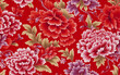 Chinese flower pattern on red watercolor paper