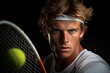 Professional tennis player competitive facial expression Generative AI picture