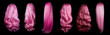 Pink hair set - isolated black background - Ideal for hair saloons and any other beauty, wellness, and hair treatment themes