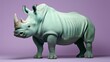 a rhinoceros in a colored violet background. Generative AI