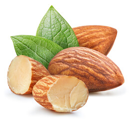 Wall Mural - Almond isolated on white background