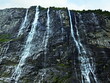 Norway - view on the waterfall Seven sisters in Geiranger fjord