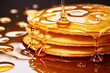Syrup droplets sweetening pancakes in a delectable, golden glaze.