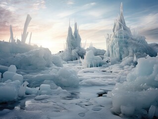 Wall Mural - river in winter