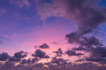 Wall Mural - dramatic purple sunset sky background overlay. ideal for sky replacement