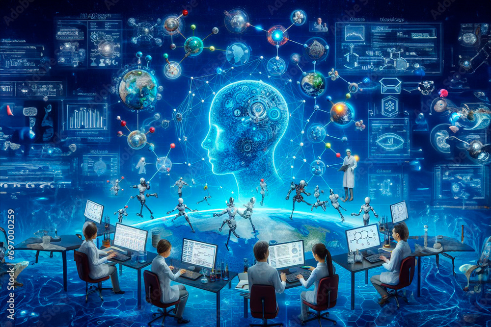 Artificial intelligence and scientists exploring the universe in a ...