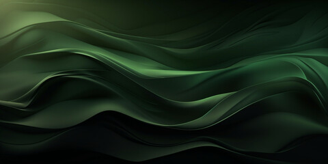 Wall Mural - abstract modern background,soft lines,fabric draping effect,dark green color,banner concept,wallpaper,