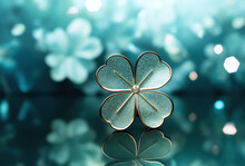 A Four-leaf Clover-shaped Jewel On A Bright Background