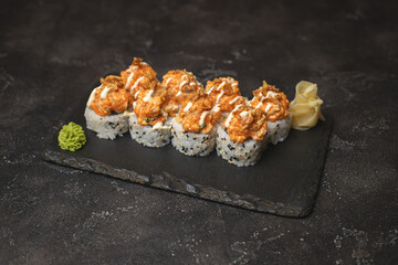 Wall Mural - Nice serving of sushi. Asian food. Food photography