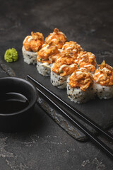 Wall Mural - Nice serving of sushi. Asian food. Food photography