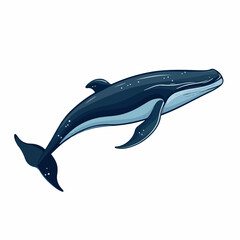 Whale in cartoon, doodle style. Isolated 2d vector illustration in logo, icon, sketch style, Eps 10. AI Generative
