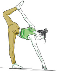 Wall Mural - Woman exercise in yoga posture