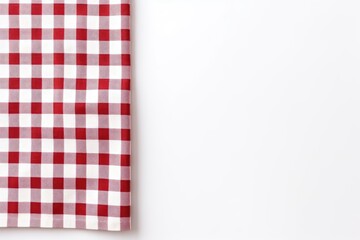 Sticker - Kitchen tablecloth and cooking towel on white background, top view with space for text.