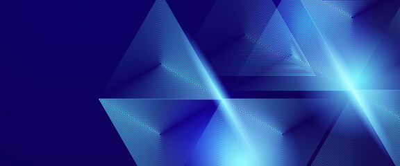 Wall Mural - blue vector glowing tech geometric 3d line modern abstract banner modern lines pattern futuristic te