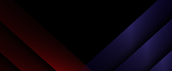 Wall Mural - black red and purple violet vector abstract modern futuristic 3d line banner with shapes elegant mod