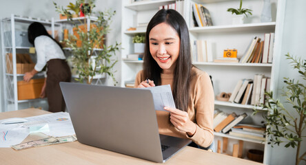 Wall Mural - Accountant Or Auditor working With computer in office