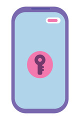 Sticker - data security illustration with phone with password