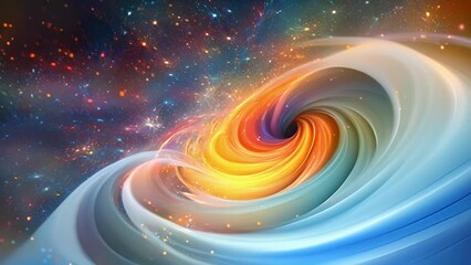 Wall Mural - a swirling, multicolored vortex of data and neural networks, with sliders and dropdown menus for man