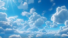 Majestic Cumulus Clouds Forming A Dramatic Canopy,