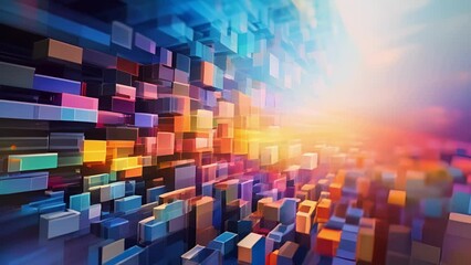 Wall Mural - a symphony of colorful data streams, flowing and intersecting as robotic vision processes and analyz