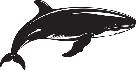 Wall Mural - whale silhouette on white background