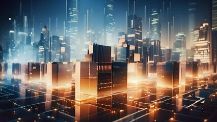 Wall Mural - a futuristic cityscape, with algorithms as the building blocks and ai as the visionary architect, sy