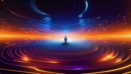 Wall Mural - ripple effect an abstract visualization of the farreaching consequences of ai ethics, with each deci